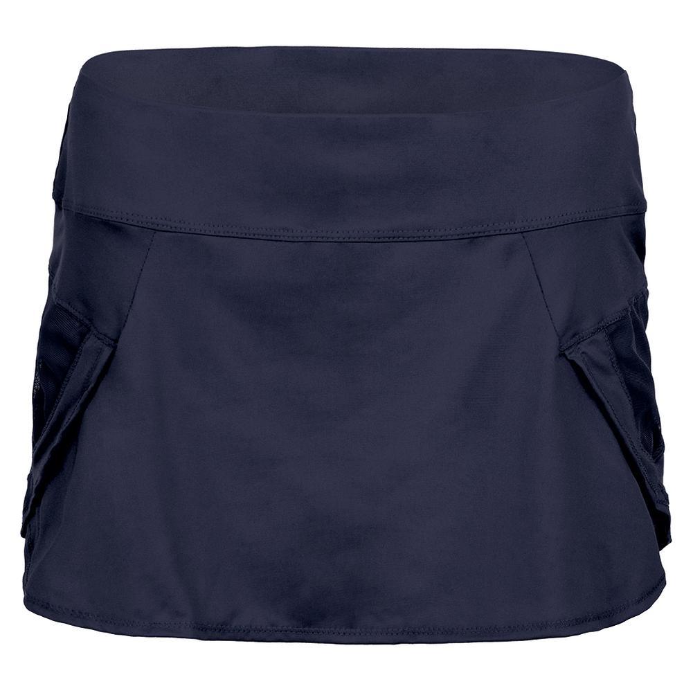 Women's Team Pulse Wave Tennis Skort Womens Team Gear LUCKY IN LOVE Navy XS