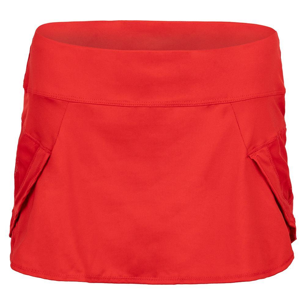 Women's Team Pulse Wave Tennis Skort Womens Team Gear LUCKY IN LOVE Red XS