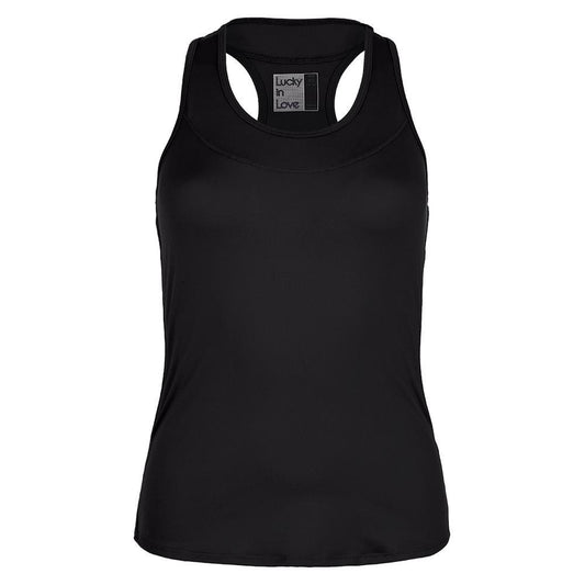 Women's Team Racerback Tennis Tank Womens Team Gear LUCKY IN LOVE Black XS