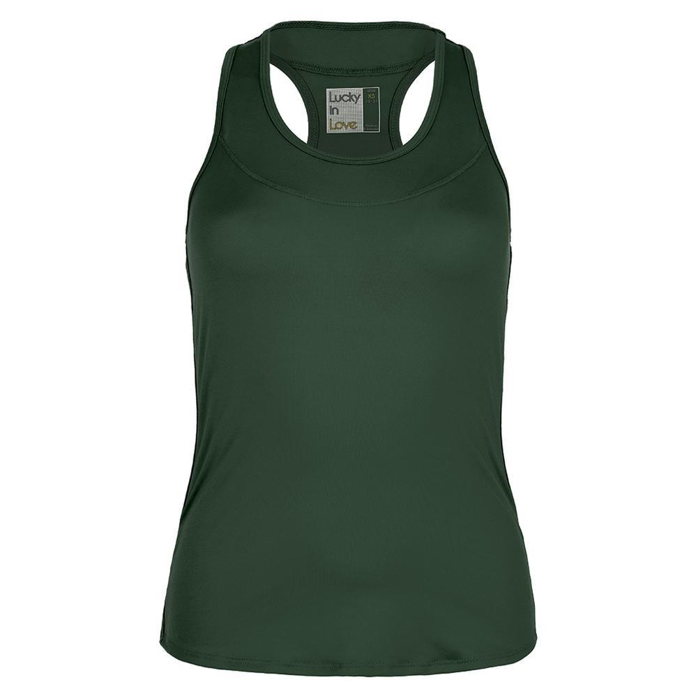 Women's Team Racerback Tennis Tank Womens Team Gear LUCKY IN LOVE Green XS
