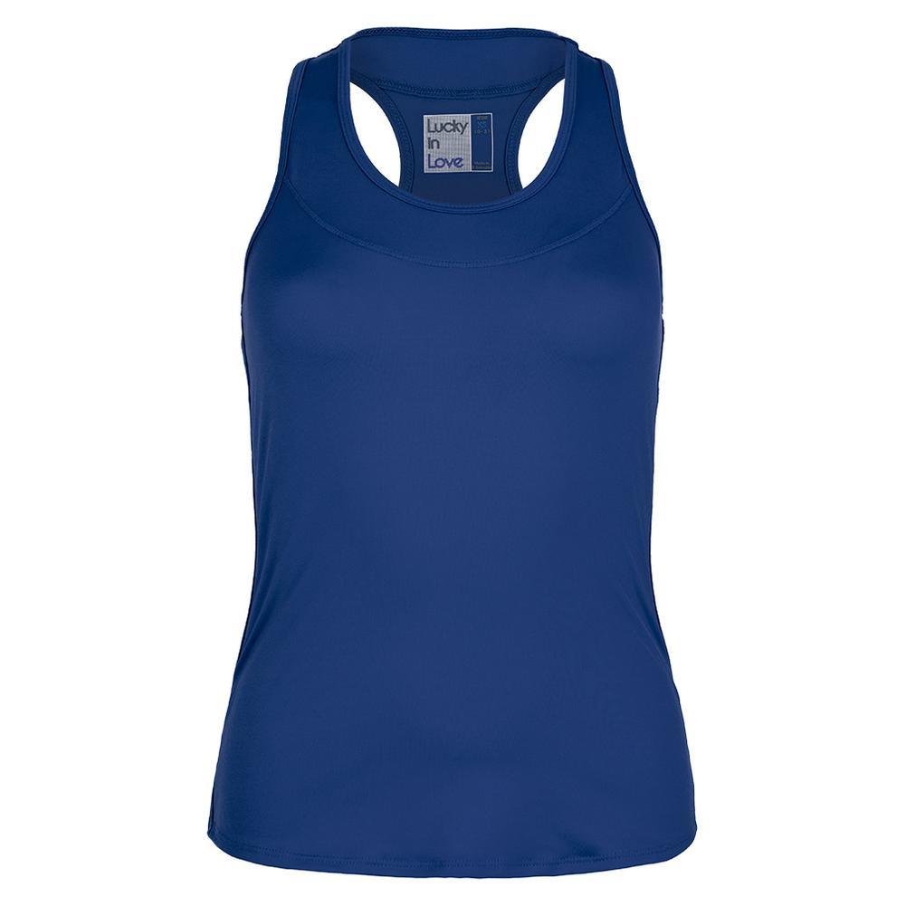 Women's Team Racerback Tennis Tank Womens Team Gear LUCKY IN LOVE Royal XS