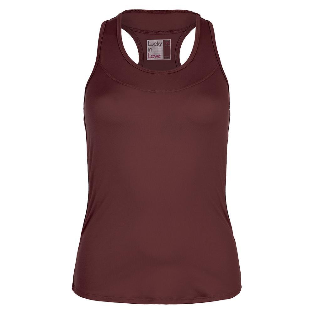 Women's Team Racerback Tennis Tank Womens Team Gear LUCKY IN LOVE Maroon XS