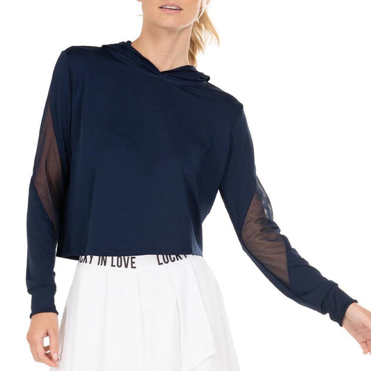 Women`s Cindy Crop Tennis Hoodie WOMENS APPAREL LUCKY IN LOVE Black XL