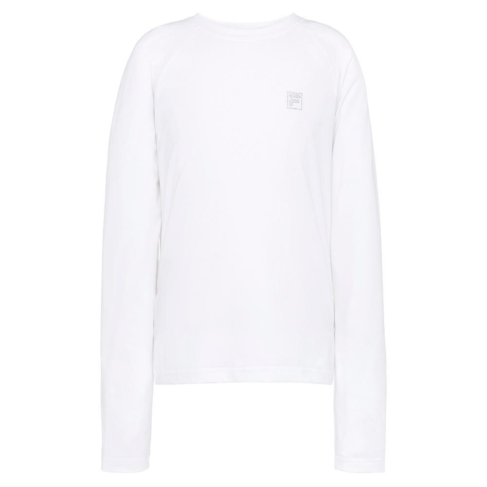 Girls` Essentials Long Sleeve Tennis UV Blocker Top OUTERWEAR FILA White S