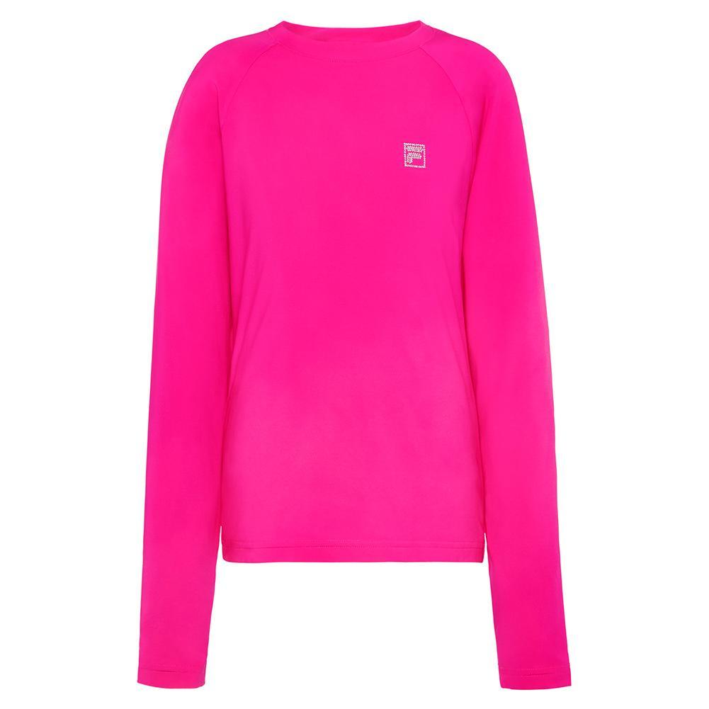 Girls` Essentials Long Sleeve Tennis UV Blocker Top OUTERWEAR FILA Blue M
