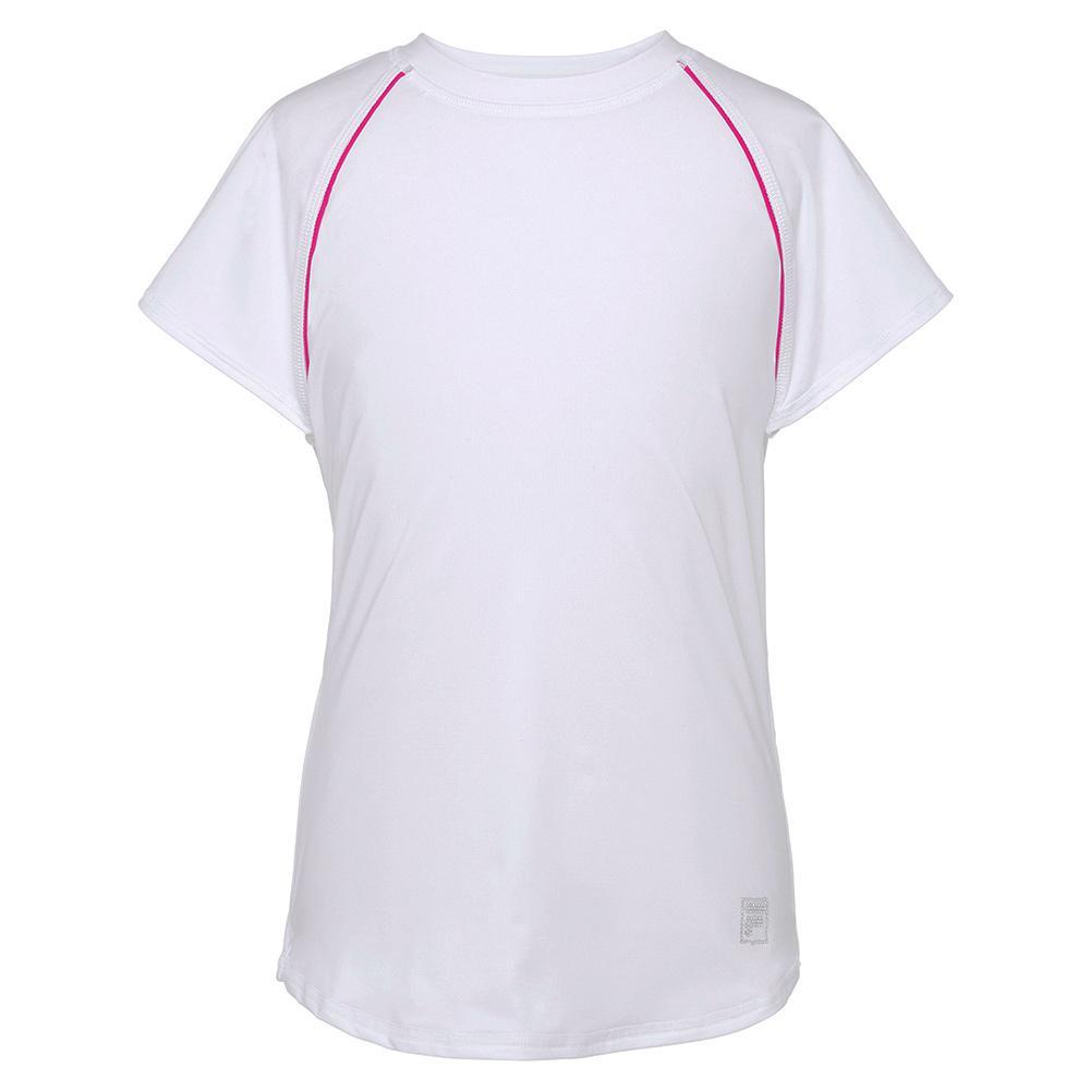 Girls` Essentials Short Sleeve Tennis Top Girls Apparel FILA White L