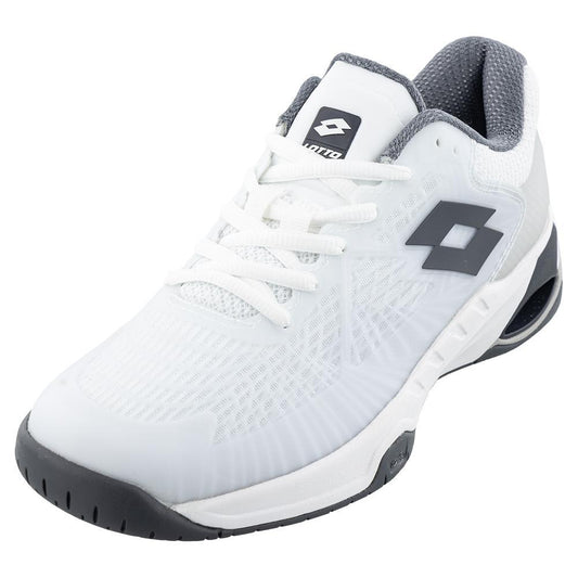 Men`s Mirage 100 Speed Tennis Shoes All White and Asphalt TOP TENNIS SHOES LOTTO 7