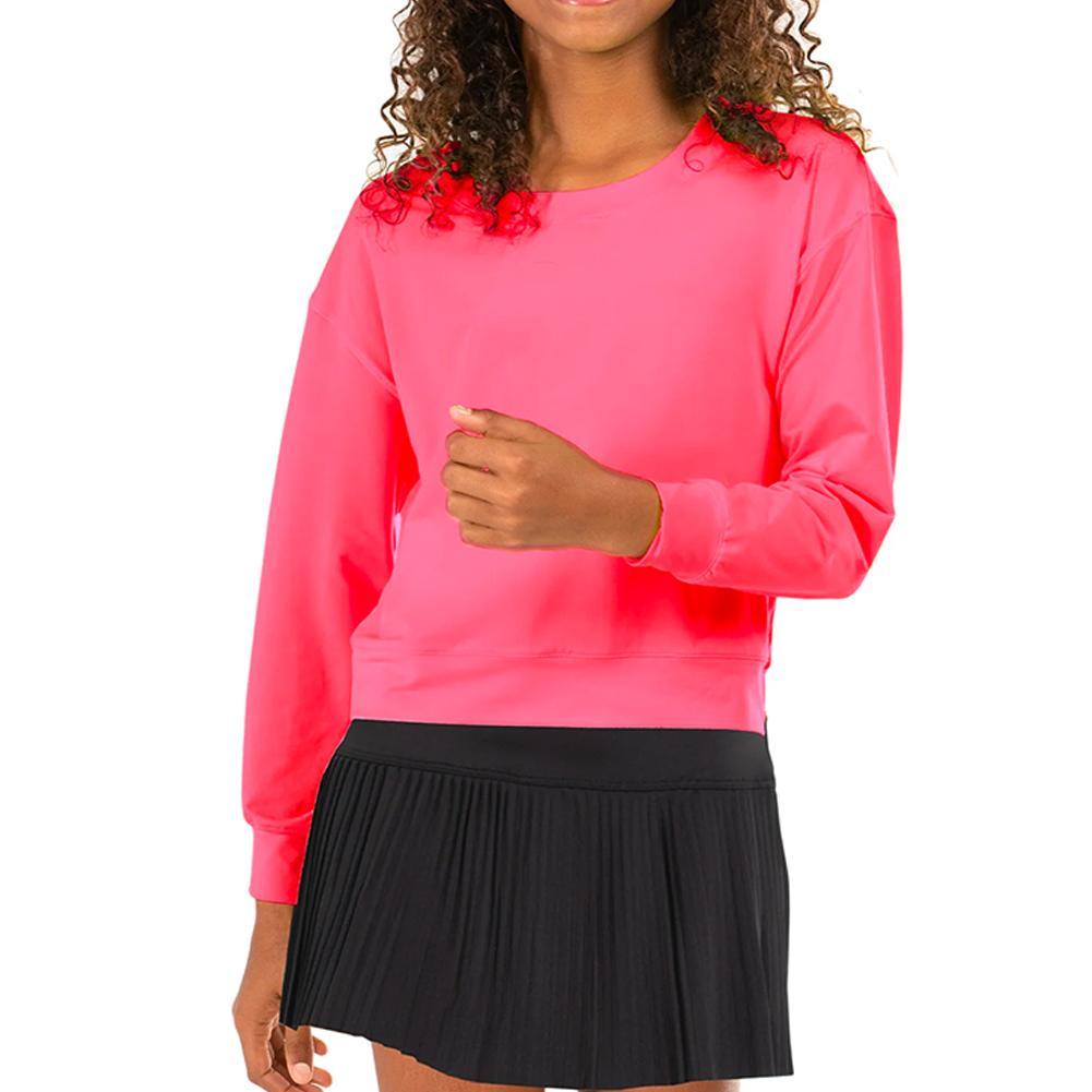 Girls' Hype Tennis Long Sleeve Girls Apparel LUCKY IN LOVE Crush 2XS