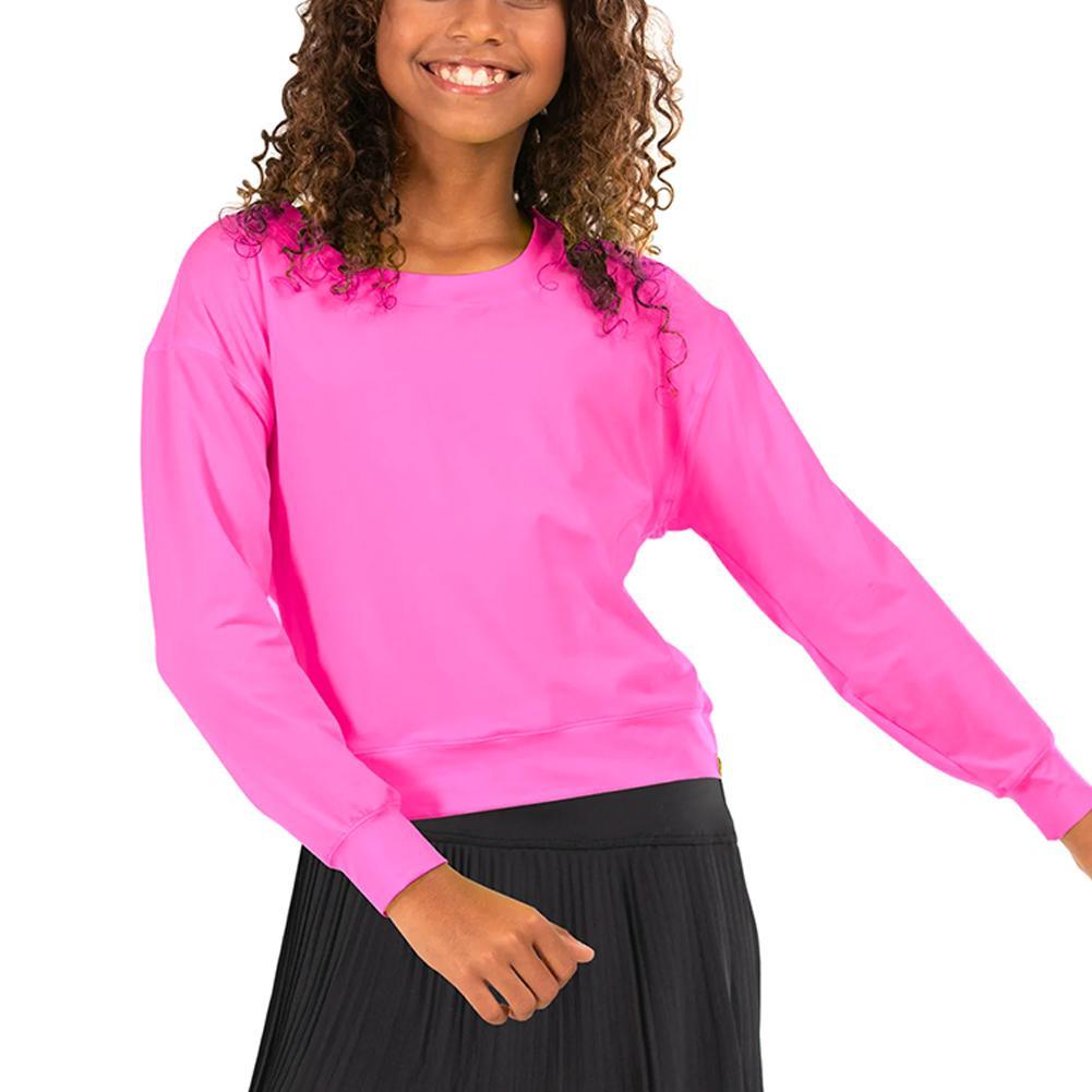 Girls' Hype Tennis Long Sleeve Girls Apparel LUCKY IN LOVE Taffy 2XS