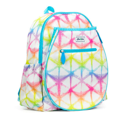 Juniors' Love Tennis Backpack Rainbow Shibori Gifts AME AND LULU White