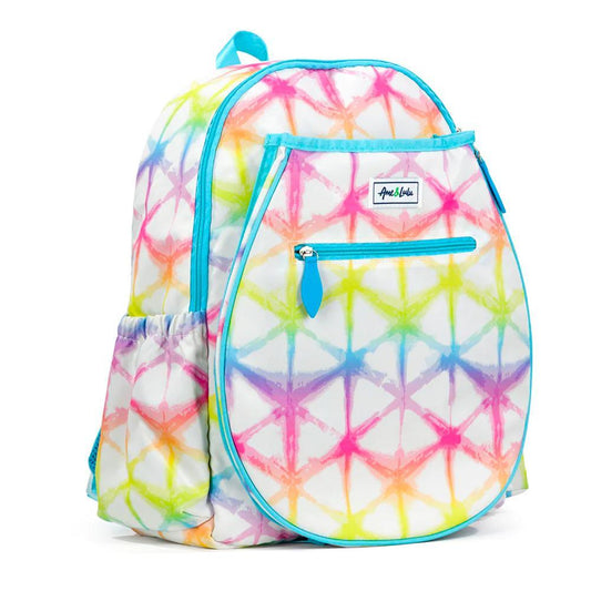 Juniors' Love Tennis Backpack Rainbow Shibori Gifts AME AND LULU White