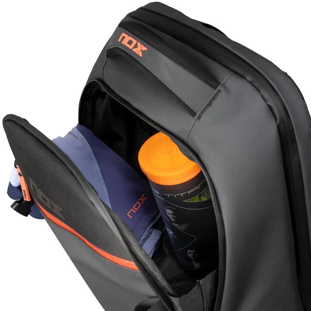 Load image into Gallery viewer, NOX LUXURY Open Series Black/ Red 2024 Padel Backpack
