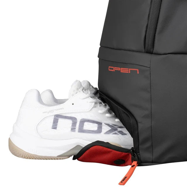 Load image into Gallery viewer, NOX LUXURY Open Series Black/ Red 2024 Padel Backpack
