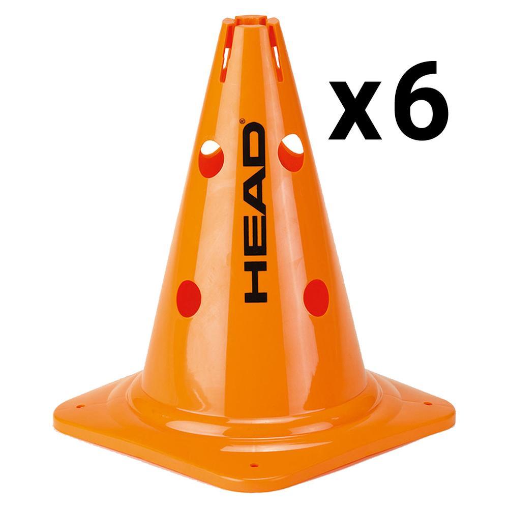 Big Cones 12 Inch 6 Pack Pickleball Court Equipment And Accessories HEAD Orange