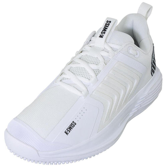 Men's Ultrashot 3 Grass Tennis Shoes White and Black Top Tennis Shoes K-SWISS 9