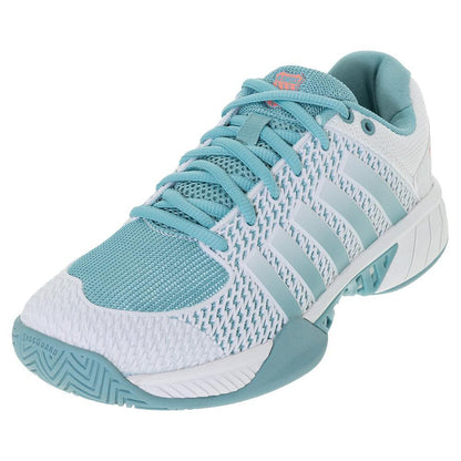 Women's Express Light Pickleball Shoes Blanc de Blanc and Nile Blue Womens Shoes K-SWISS