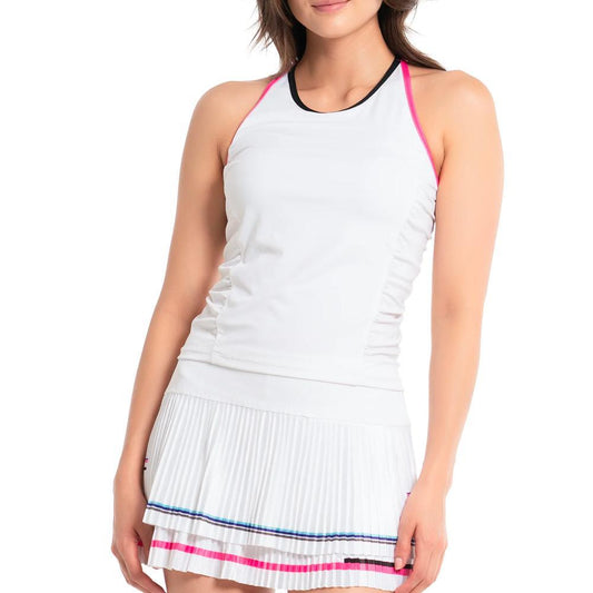Women`s Above It All Crop Tennis Tank White WOMENS APPAREL LUCKY IN LOVE XS
