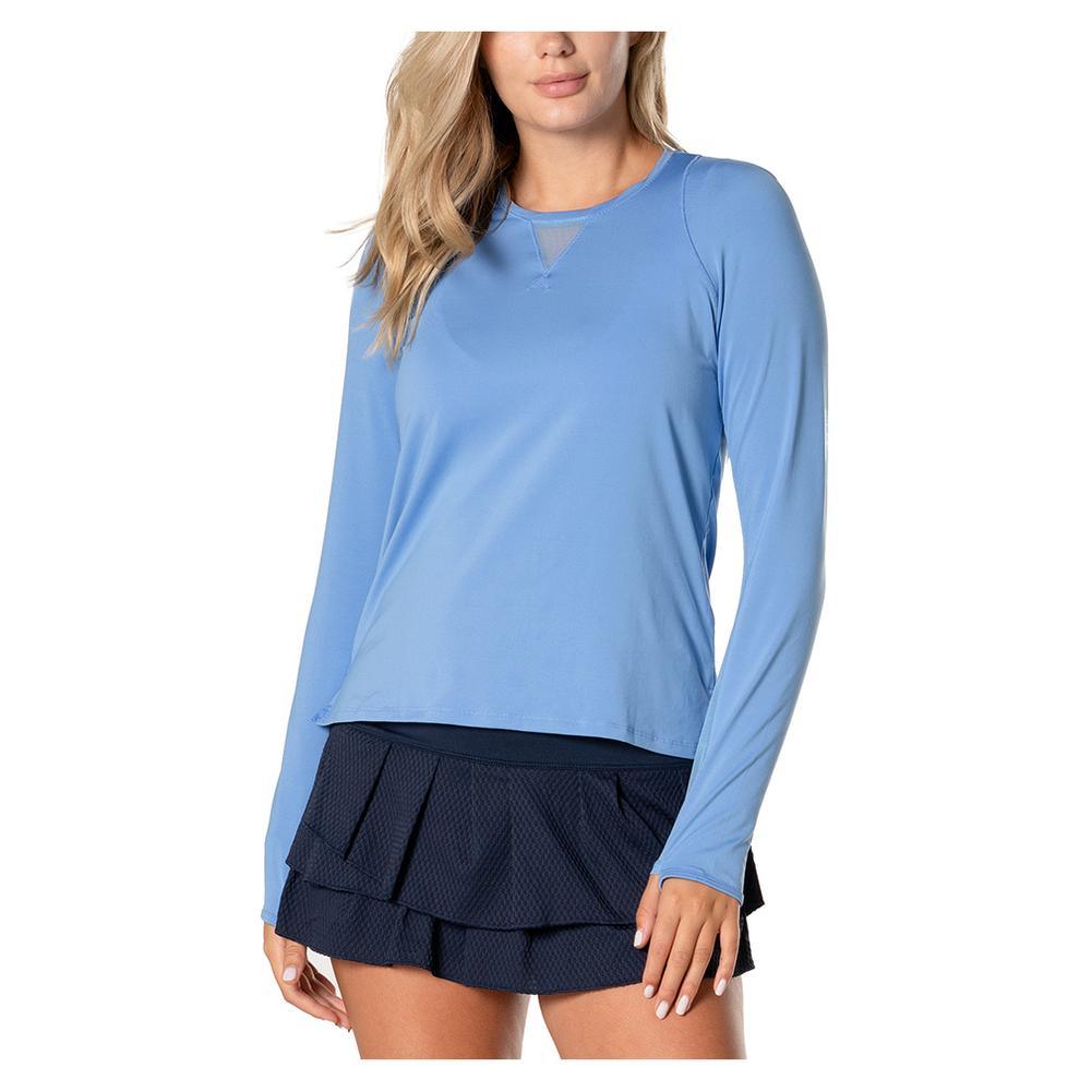 Women's LUV High Low Breezy Long Sleeve Tennis Top WOMENS APPAREL LUCKY IN LOVE 430_BLUEMARINE XS