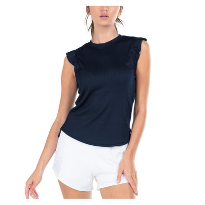 Women's Bring It On Rib Tennis Tank Womens Apparel LUCKY IN LOVE 401_MIDNIGHT XS