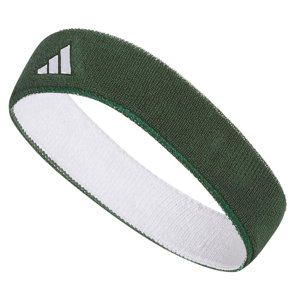 Interval Reversible 2.0 Tennis Headband WOMENS APPAREL ADIDAS 206_DARK_GREEN/WHITE