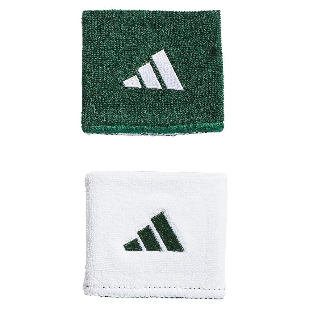 Interval Reversible 2.0 Tennis Wristbands WOMENS APPAREL ADIDAS 191_DARK_GREEN/WHITE