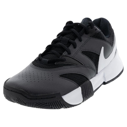 Men's Court Lite 4 Tennis Shoes Black and White Top Tennis Shoes NIKE 6 Black