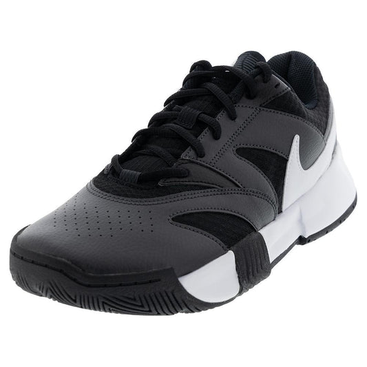 Men's Court Lite 4 Tennis Shoes Black and White Top Tennis Shoes NIKE 6 Black