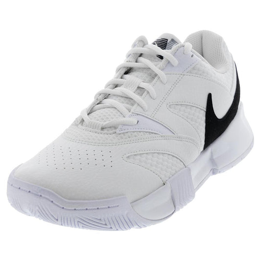 Men's Court Lite 4 Tennis Shoes White and Black Top Tennis Shoes NIKE 6 White