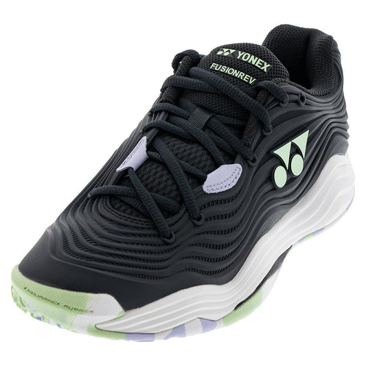 Women's Fusionrev 5 Clay Tennis Shoes Black and White Womens Shoes YONEX 5.5
