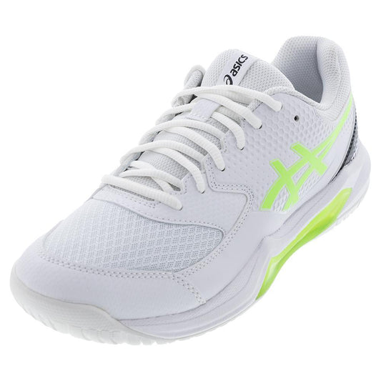 Men's Gel-Dedicate 8 Pickleball Shoes White and Lime Burst Shoes ASICS 6 White