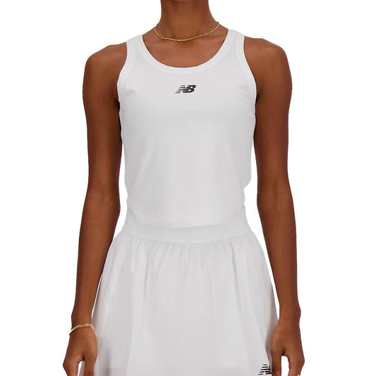 Women's Cropped Tournament Tennis Tank White Womens Apparel NEW BALANCE L