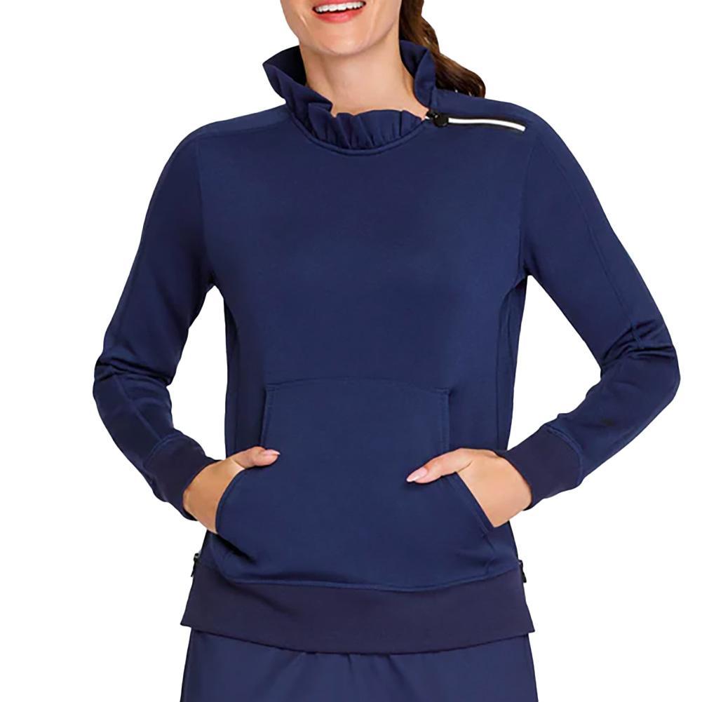 Women's Condoleezza Longsleeve Tennis Sweatshirt Womens Apparel TAIL 5344_NAVY_BLUE XS