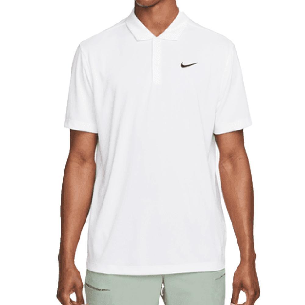 Men's Court Dri-FIT Solid Tennis Polo Mens Team Gear NIKE White/Black XS