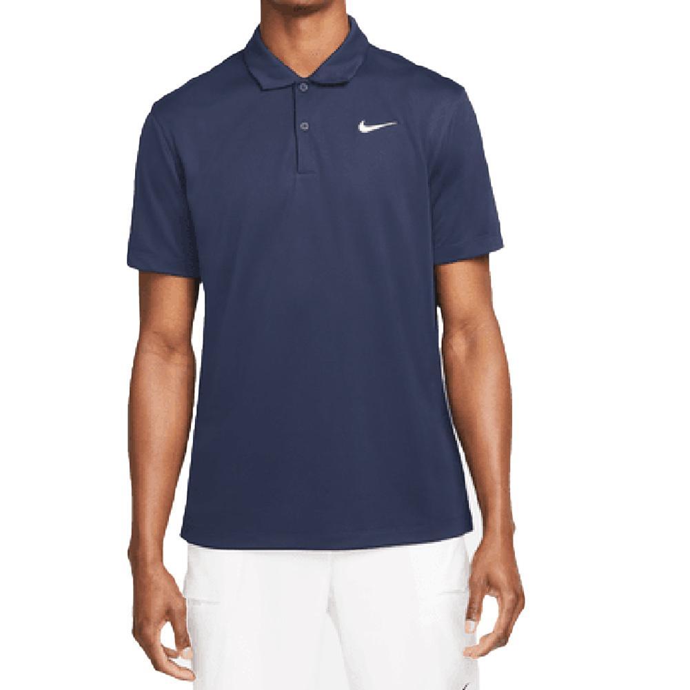 Men's Court Dri-FIT Solid Tennis Polo Mens Team Gear NIKE Obsidian/White XS