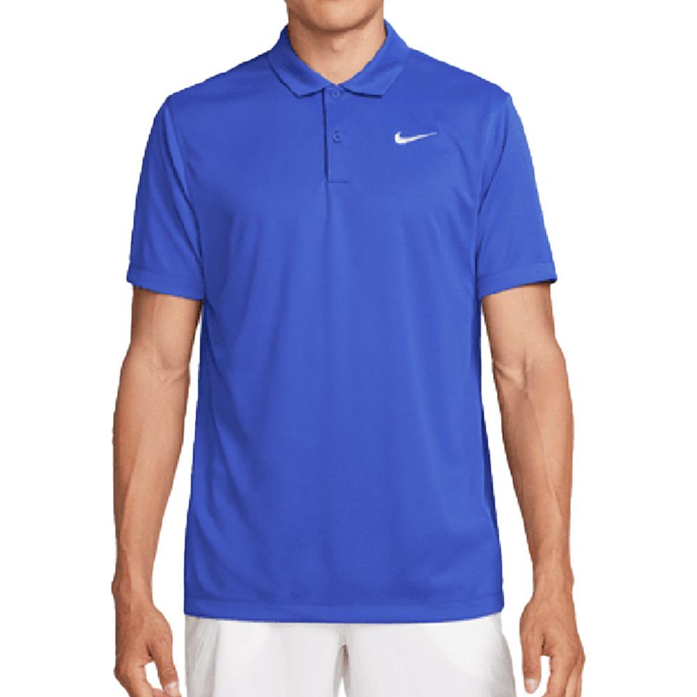 Men's Court Dri-FIT Solid Tennis Polo Mens Team Gear NIKE Royal/White XS