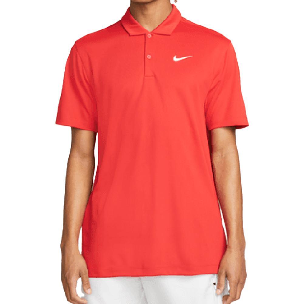 Men's Court Dri-FIT Solid Tennis Polo Mens Team Gear NIKE Red/White XS