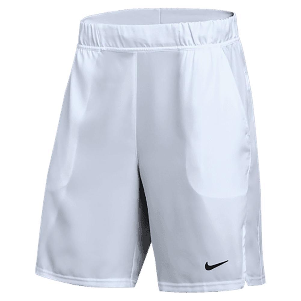 Men`s Court Flext 9 Inch Short Mens Team Gear NIKE White/White LARGE