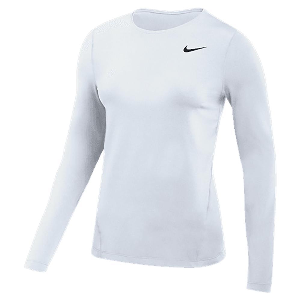Women's Long Sleeve Mesh Top Womens Team Gear NIKE White L