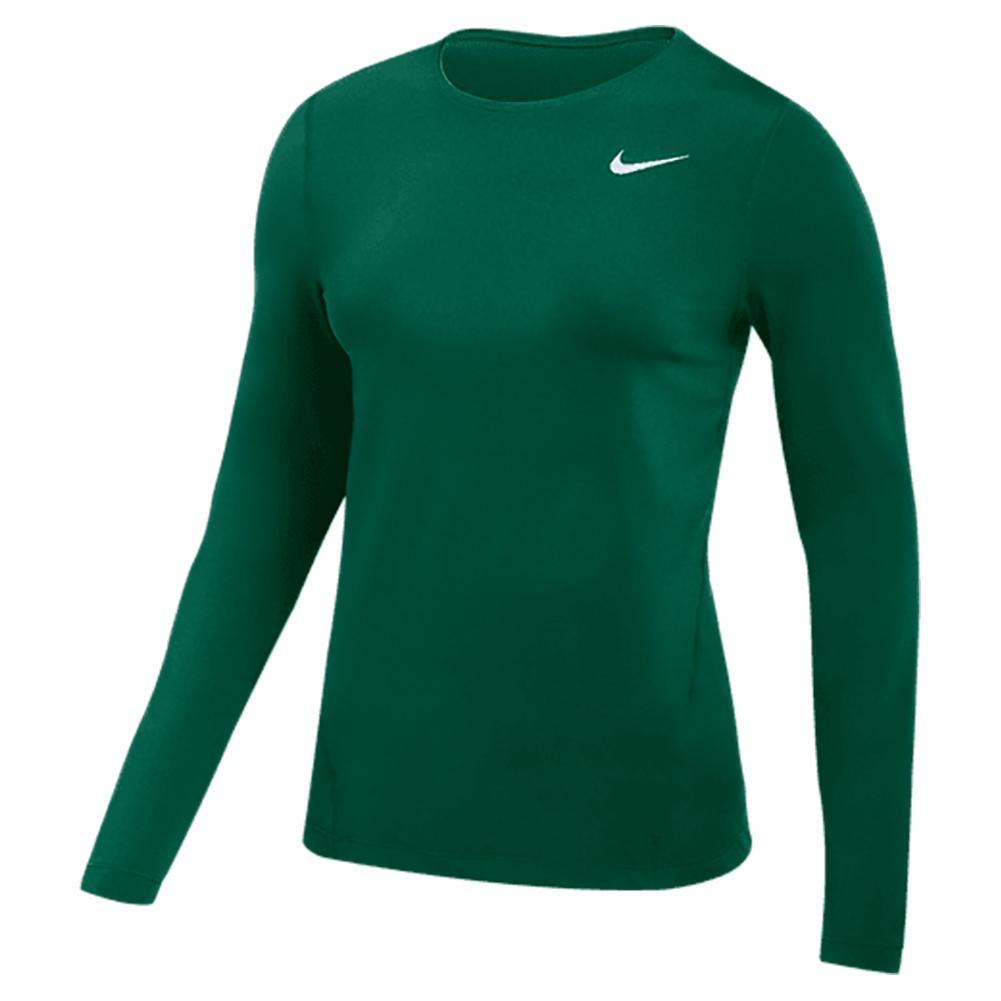 Women's Long Sleeve Mesh Top Womens Team Gear NIKE Green XL