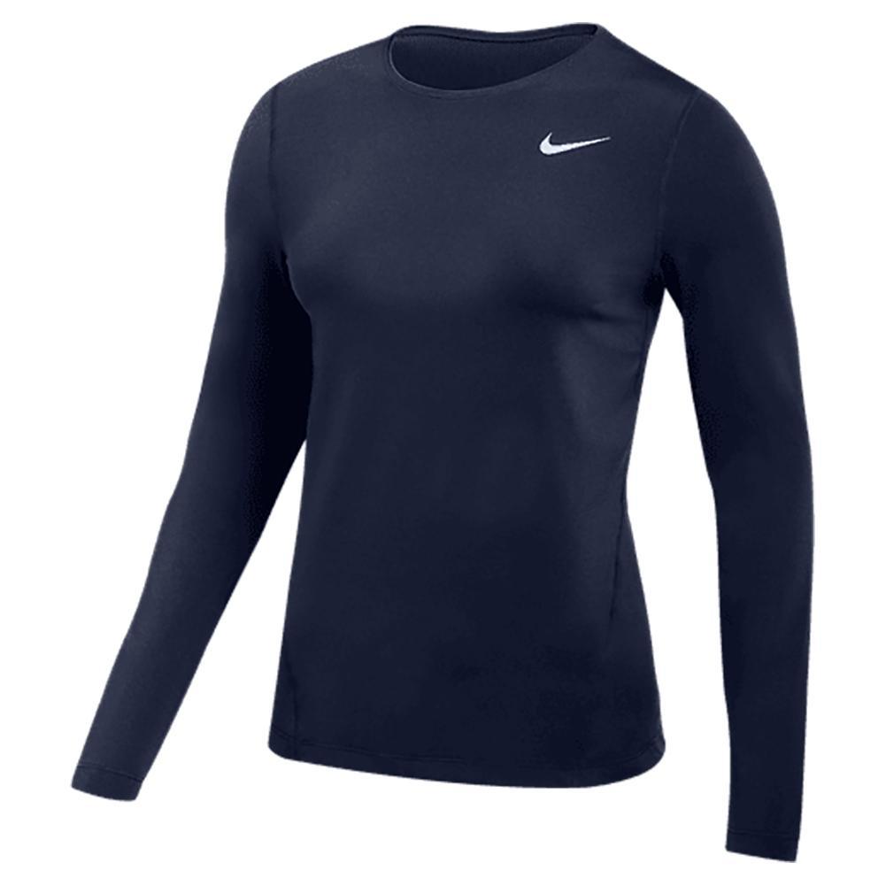 Women's Long Sleeve Mesh Top Womens Team Gear NIKE Navy XS