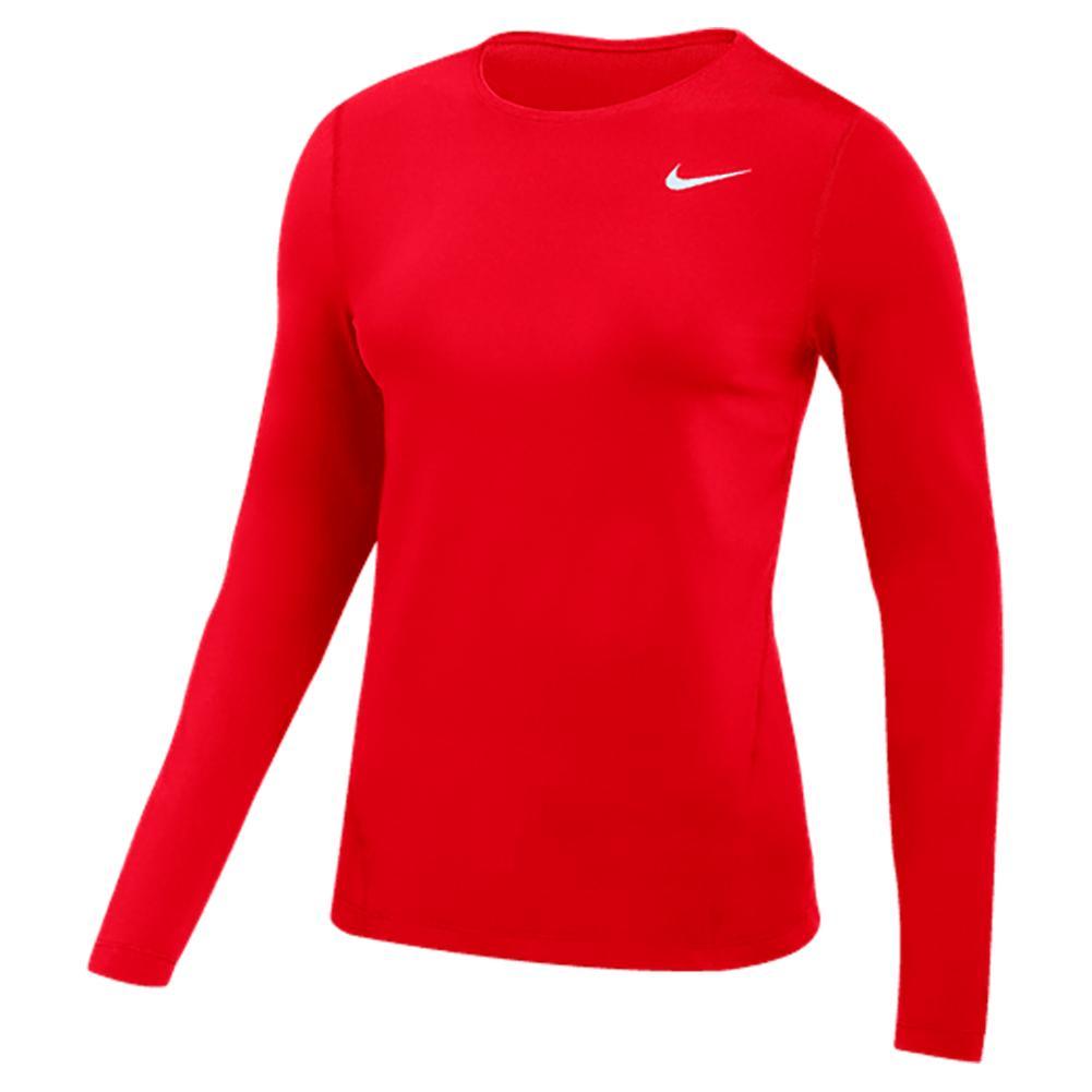 Women's Long Sleeve Mesh Top Womens Team Gear NIKE Red XL
