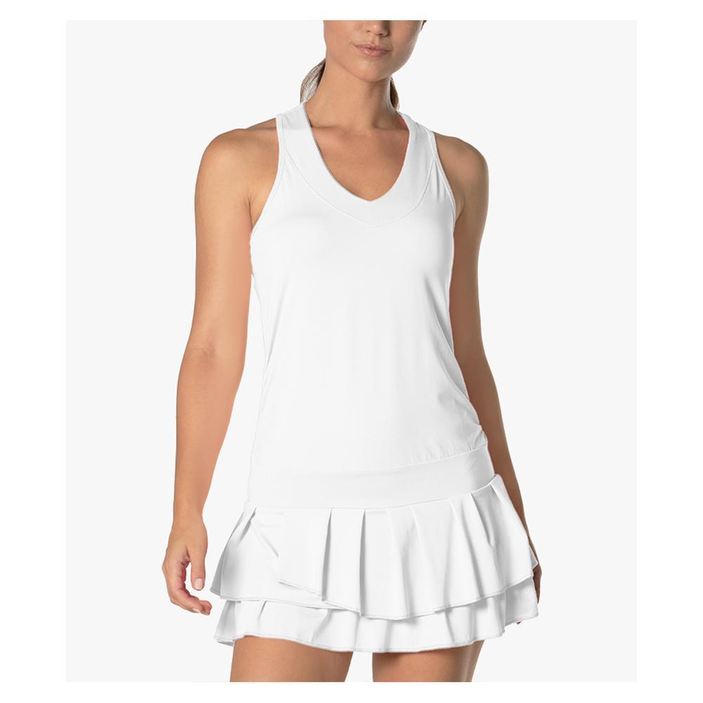 Women's In It To Win It Tennis Dress Womens Apparel LUCKY IN LOVE White S