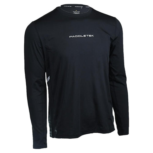 Men`s Performance Long Sleeve Tennis Top PICKLEBALL APPAREL PADDLETEK Black S