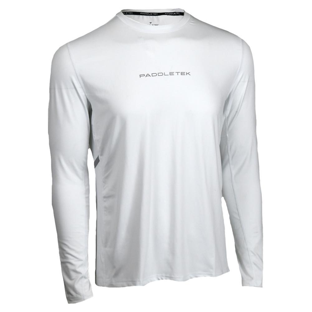 Men`s Performance Long Sleeve Tennis Top PICKLEBALL APPAREL PADDLETEK White S