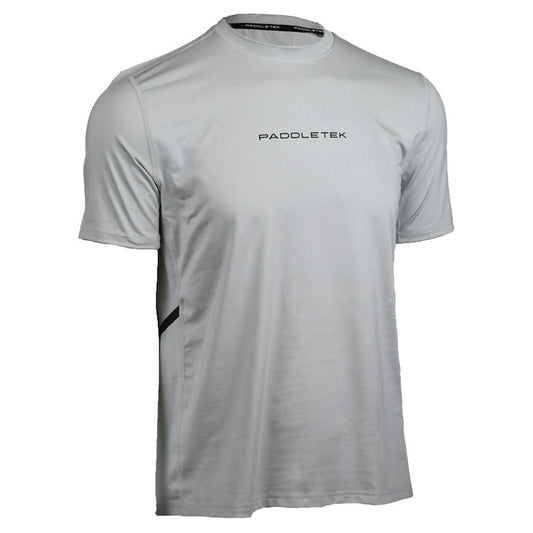 Men's Performance Short Sleeve Tennis Top Pickleball Apparel PADDLETEK Grey S