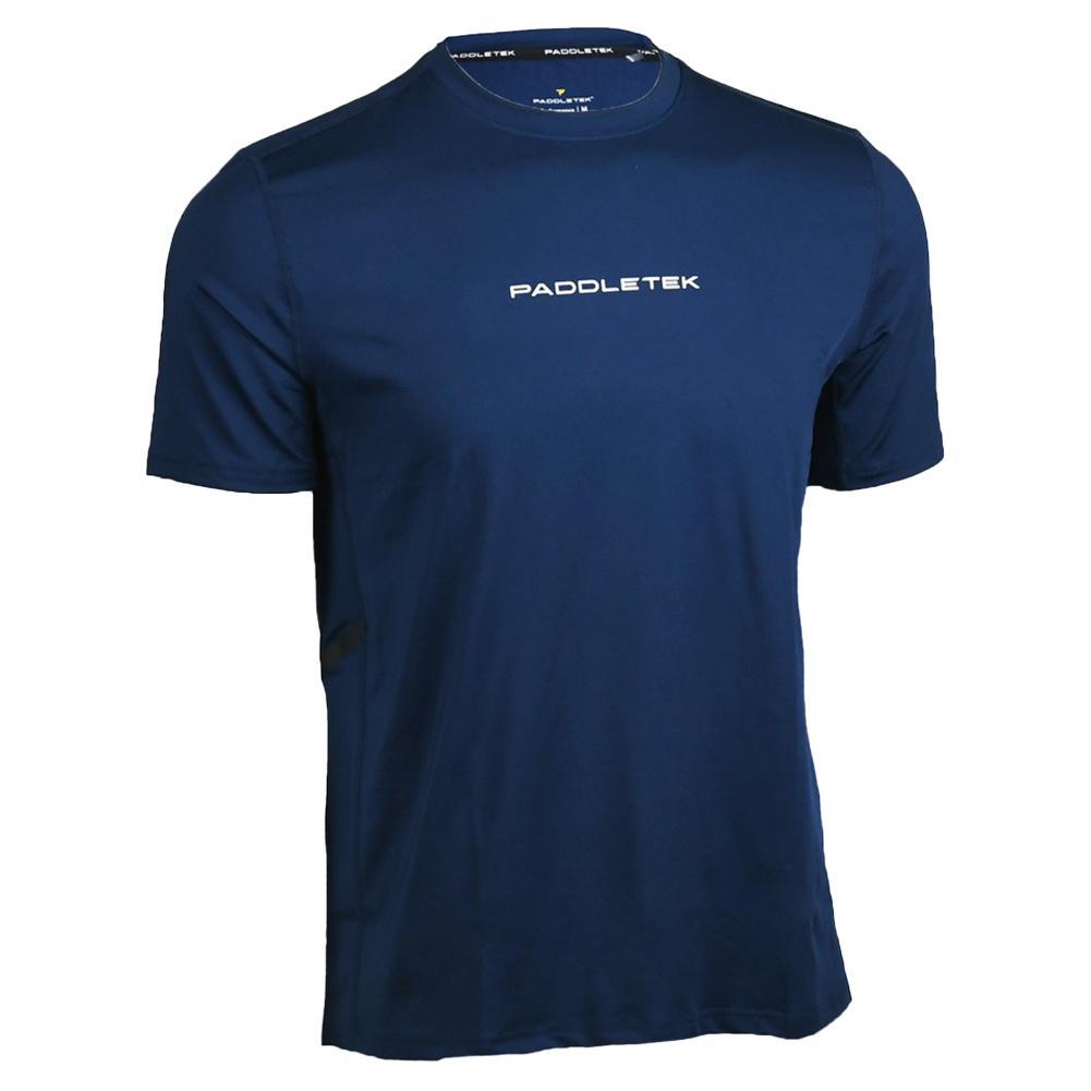 Men's Performance Short Sleeve Tennis Top Pickleball Apparel PADDLETEK Blue S