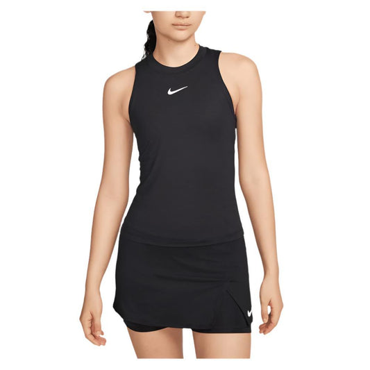 Women's Dri-Fit Advantage Tennis Tank Black and White Womens Apparel NIKE XS