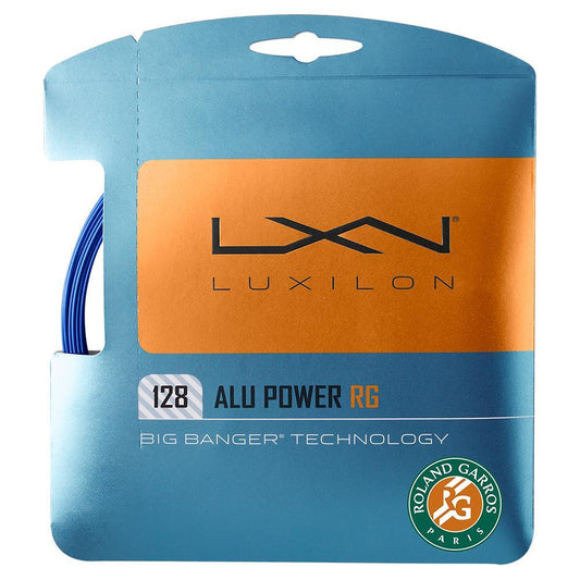 ALU Power 128 Roland Garros Tennis String Blue and White Tournament Gear LUXILON Blue