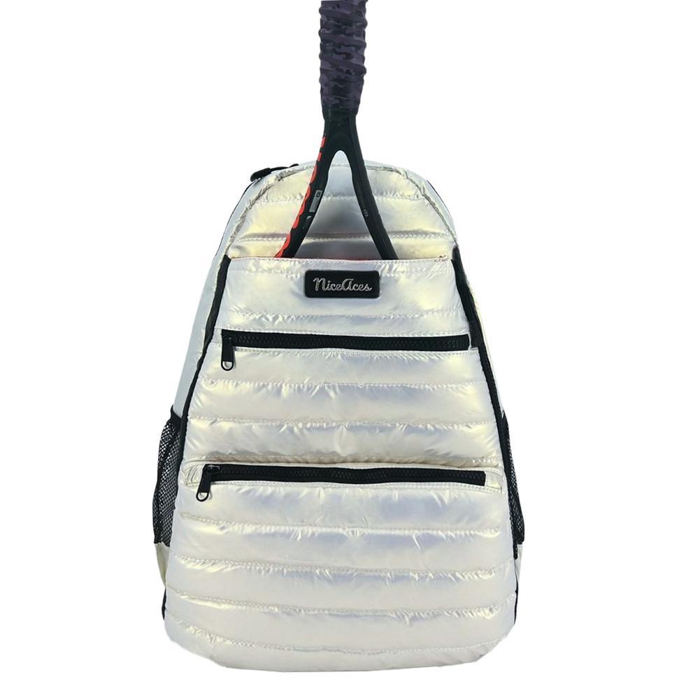 Neon Puffer Tennis Backpack Pearlescent White Gifts NICE ACES White