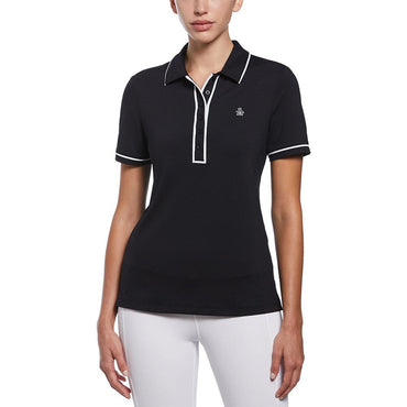 Women's Short Sleeve Veronica Tennis Polo Womens Apparel PENGUIN Black XS